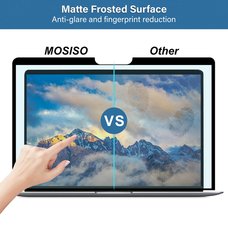 MOSISO Blue Light Blocking Screen Protector Compatible with MacBook Air 13 inch 2022-2018/Pro 13 2023-2016 M2 M1, Bubble Free Anti Blue Light Blocking Anti Glare Laptop Screen Filter Film