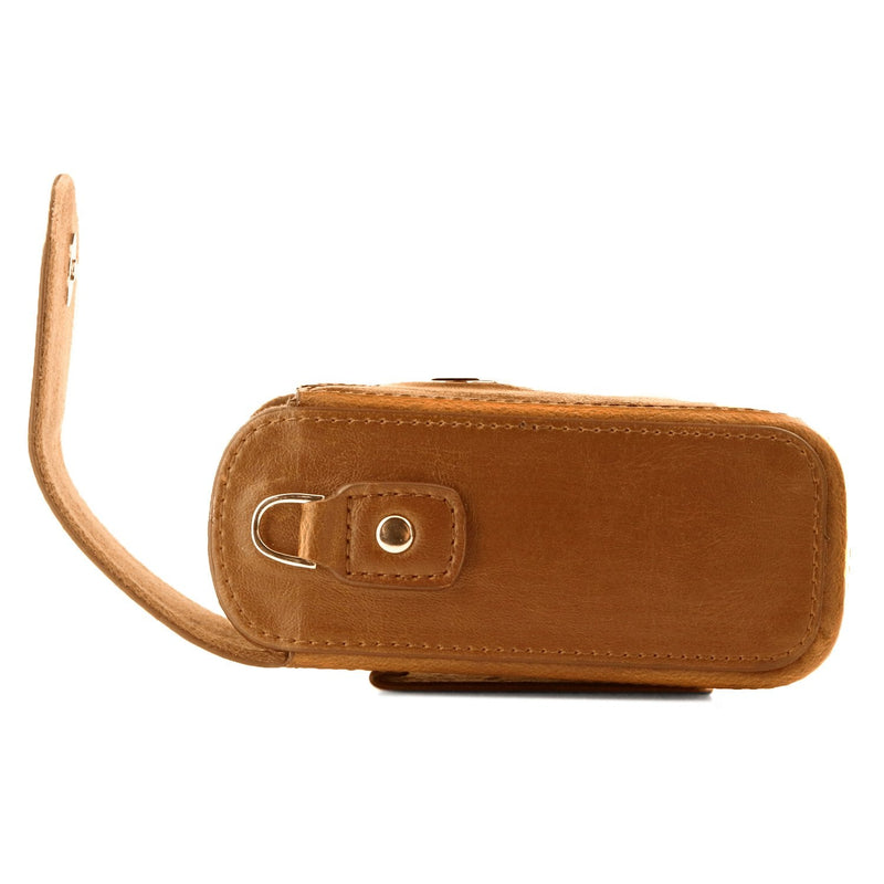 MegaGear Canon PowerShot SX740 HS, SX730 HS Leather Camera Case with Strap - Light Brown