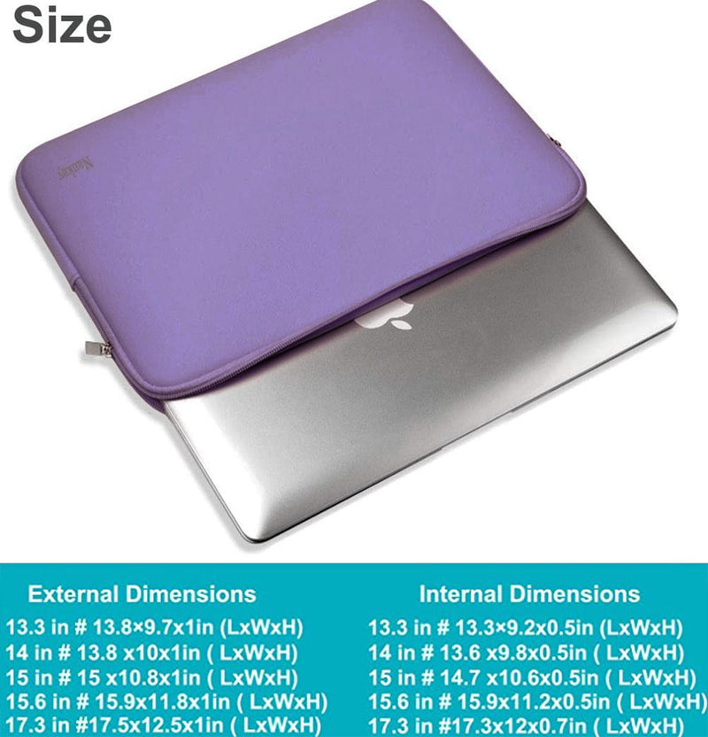 15.6 Inch Laptop Sleeve, Resistant Neoprene Notebook Computer Pocket Case/Tablet Briefcase Carrying Bag Compatible for Asus/Dell/Fujitsu/HP/Sony/Toshiba/Acer- (Purple) Purple 15.6 inch