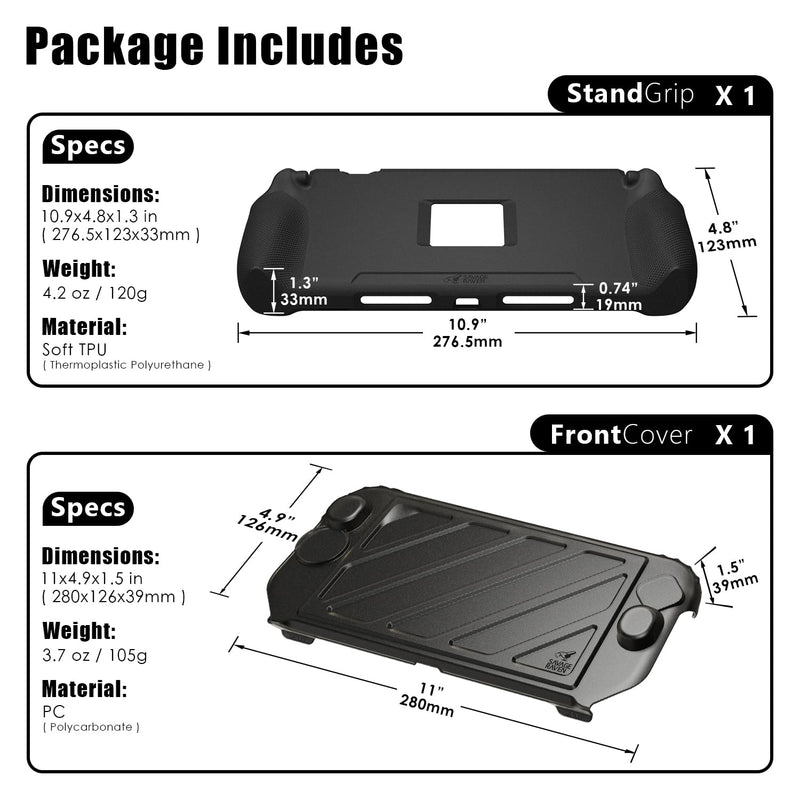 Savage Raven by Skull & Co. StandGrip Front Cover Bundle for Nintendo Switch 2: Protective Case with Textured Grips Full Protection and Hard-Shell Front Cover - Yellow/Green Front Cover [Yellow]+ StandGrip [Green]