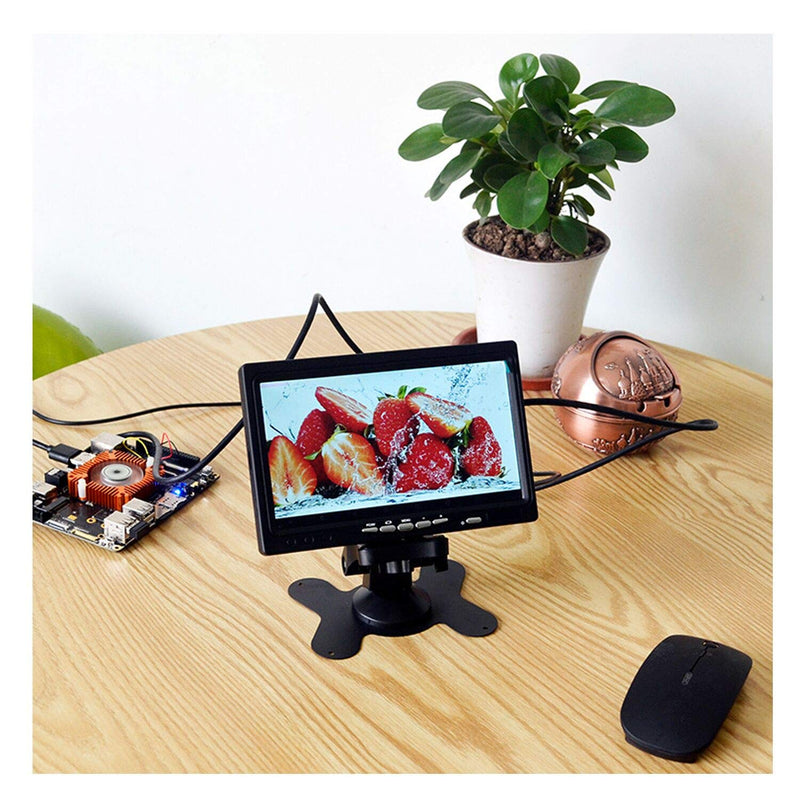 7 Inch Monitor HDMI - 1024x600 HD TFT LCD Screen Display AV VGA Input Built in Speaker for Raspberry Pi 3 Model B+ 3B CCTV Computer PC DVR Car