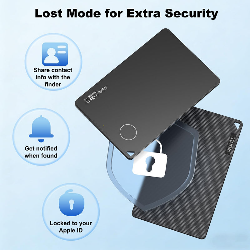 Wallet Tracker for Apple Find My, [Apple MFi Certified], iOS Only | 5+ Year Battery, Ultra-Slim Smart Card Tracker for Walle, Wallet Tracker Card forWallet, Passport, Luggage, Purse & Backpack Black