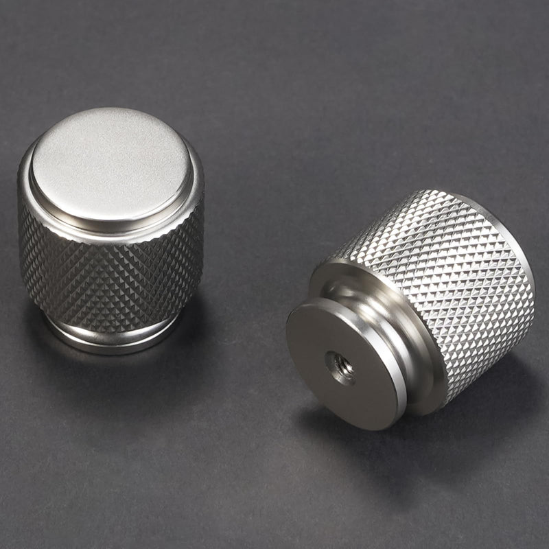 COTYKILEY 10 Pack Brushed Satin Nickel Kitchen Cabinet Knobs Drawer Pulls Knurled Silver Drawer Knobs Dresser Knobs Cabinet Hardware
