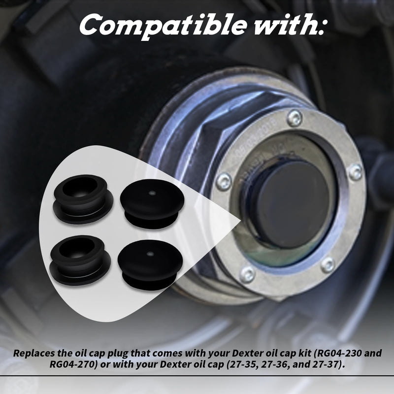 4PCS Oil Cap Plug (Fits 7/8" Hole) Compatible with Dexter Trailer Axle Oil Caps,for Dexter Oil Cap kit (RG04-230 and RG04-270) for Dexter Oil Cap (27-35, 27-36, and 27-37)(4) 4