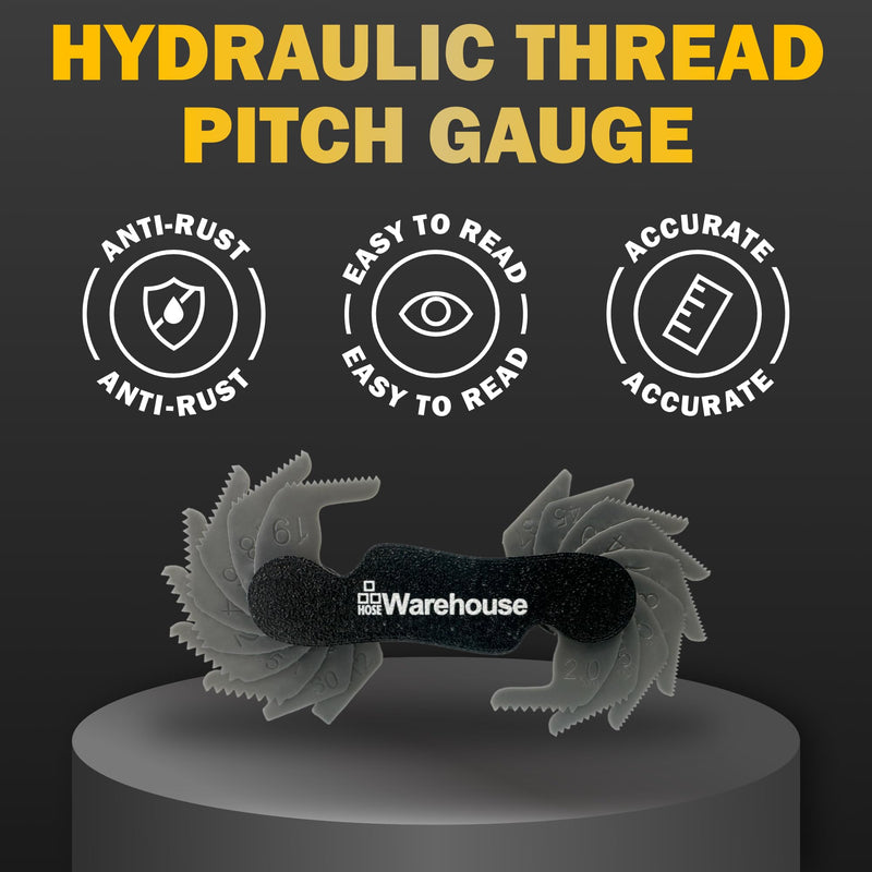 American Thread Identification Kit | Includes: Thread Pitch Gauge, Fitting Identification Cards, Vinyl Bag for Identifying NPT, JIC, ORFS, O-Ring Boss, NPSM, and SAE 45