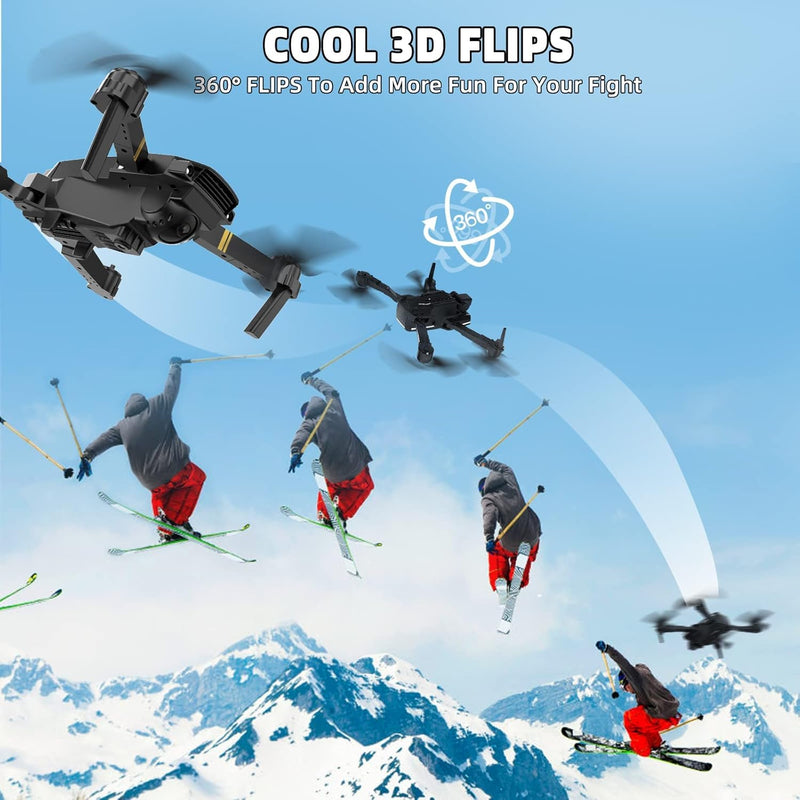Drones with Camera for Adults 4K 1080P 3 Batteries Foldable Mini Drone with Camera, Altitude Hold, One Key Take Off/Landing, 3 Speed Mode, 3D Flip, for15 Years Old Up (Blue012) Blue012