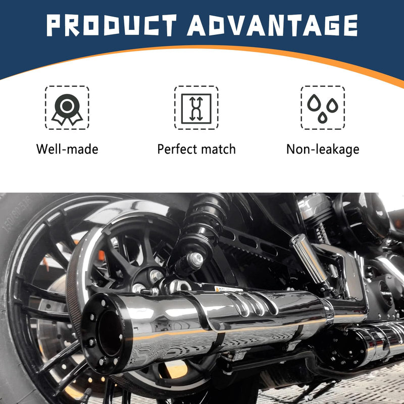 2PCS Cone Exhaust Gasket, Made of Graphite and Steel, Compatible with 1984-Later Most Harley Davidson Touring, Sportster, Bikes, Softail, Dyna, etc.