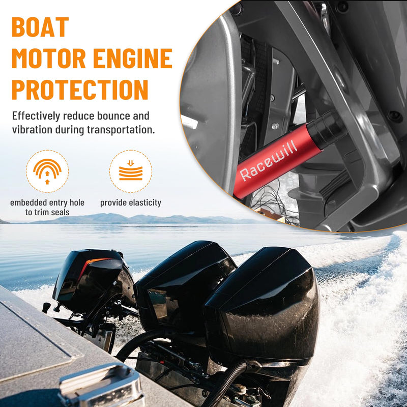 2PCS Boat Transom Saver, Outboard Wedge Motor Support, Boat Motor Engine Support, Compatible with 3-Ram Hydraulic Trim/Tilt Systems for Outboard Motor, Boats, Pontoons and Canoes 9 inch-Black-2 pc