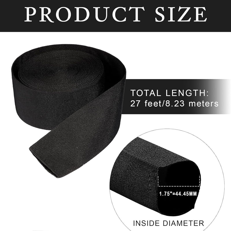 27 FT Nylon Protective Sleeve 1.75" ID Cable Sleeve Torch Hydraulic Hose Protector Cutting Wire Hose Cover Management Wrap for Cord Tig Welding, Black 1.75" x 27 Feet