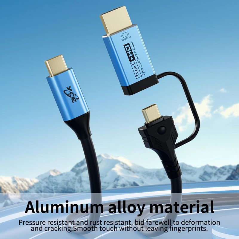 USB C to HDMI Adapter Cable,USB C to USB C3.2 Gen 2 Cable 4K60Hz with 240W Power Delivery10Gbps Data Type-C to HDMI Adapter for Thunderbolt 3/4, MacBook, iPad Pro, iPhone 17/16/15 Pro | Plug and Play V292