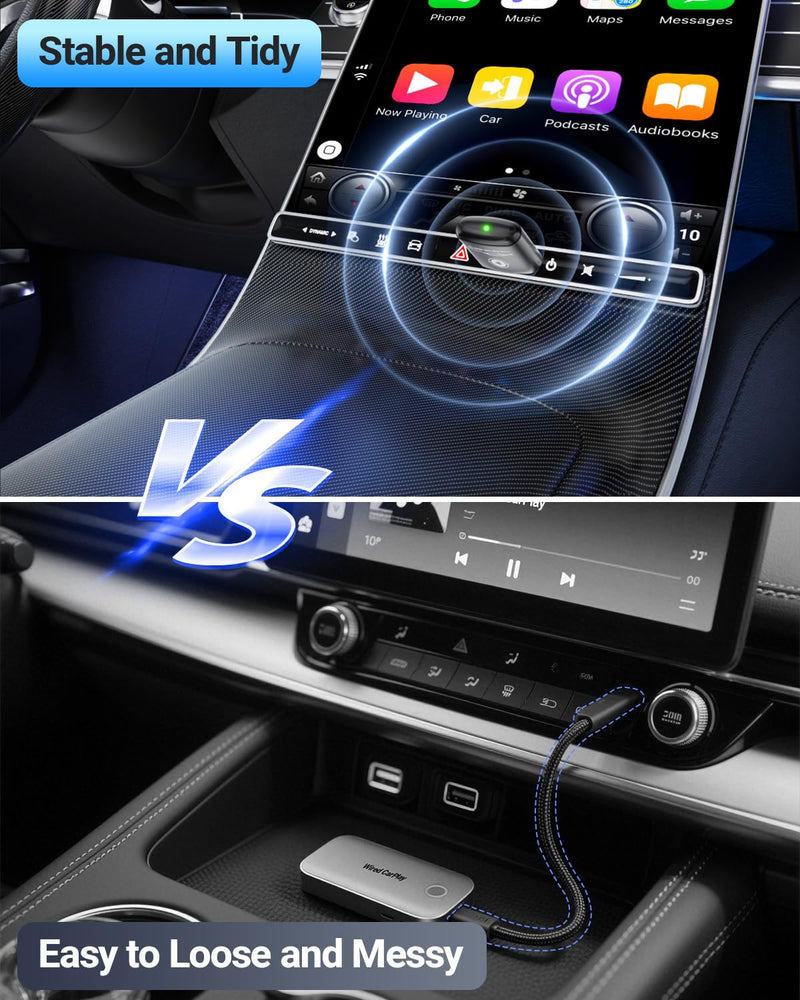 Wireless CarPlay Adapter for Apple iPhone（2026 Upgraded） Mini Design, Converts Factory Wired to Wireless Adapter for CarPlay, Plug and Play, Auto Connect Fast and Stable(Dark Gray) Dark Gray