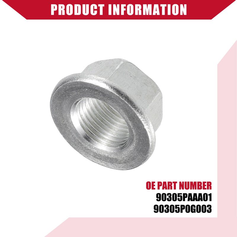 90305PAAA01 90305P0G003 Power Steering Pump Pulley Nut for Honda Accord 1995-2012 for Honda Civic 1996-2011 / Inner/Durable Metal/ 1 Pcs Silver Tone