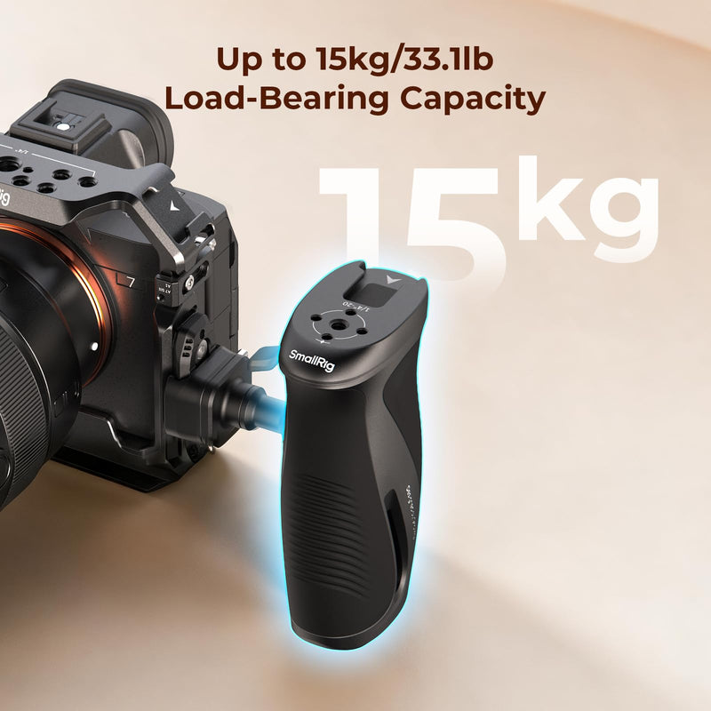SMALLRIG Rotating Side Handle with HawkLock H21 Quick Release NATO Clamp, Includes H21 NATO Rail, 360° Adjustable, 15kg/ 33lb Load, Ergonomic Silicone Grip