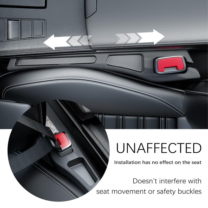 2PCS Car Seat Gap Filler Organizer,2 in 1 Car Gap Filler with Fill and Storage Function for Storing Phones Keys Cards,Universal Multifunctional No Drop Seat Guard for Cars