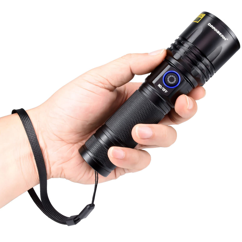 DARKBEAM UV Flashlight Black Light 365nm, Blacklight Woods lamp Rechargeable, LED 20W Powerful Ultraviolet Lights for Pet Urine Detection, Mineral, Blood Tracking, Uranium Glass, Resin Curing
