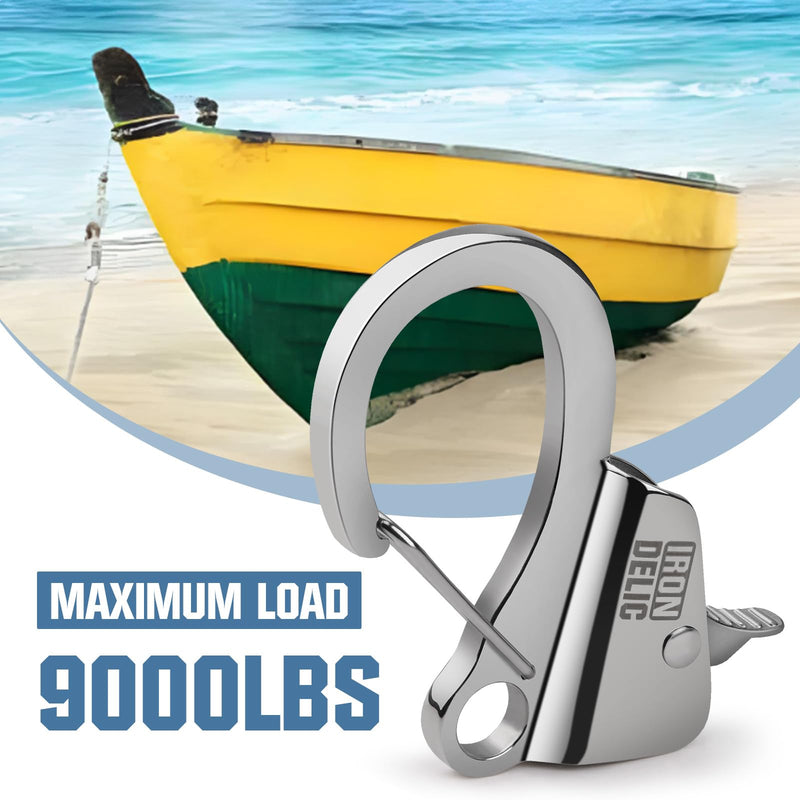 1-2x Stainless Steel Boat Anchor Hook, Quick Release Knotless Anchor System for 3/8''- 5/8'' Boat Anchor Rope, Fit for Small Boat Pontoon Kayah, Easy to Use, Holds 9000 lbs 1 Pack