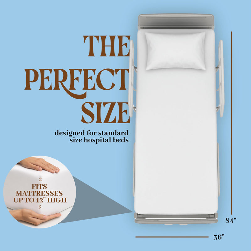 BLISSFORD - 2 Pack Fitted Hospital Bed Sheets with Elastic All Around for a Cotton Rich Soft Knitted Jersey Sheet, 36” x 84” x 12” 2 Per Pack 1 - White
