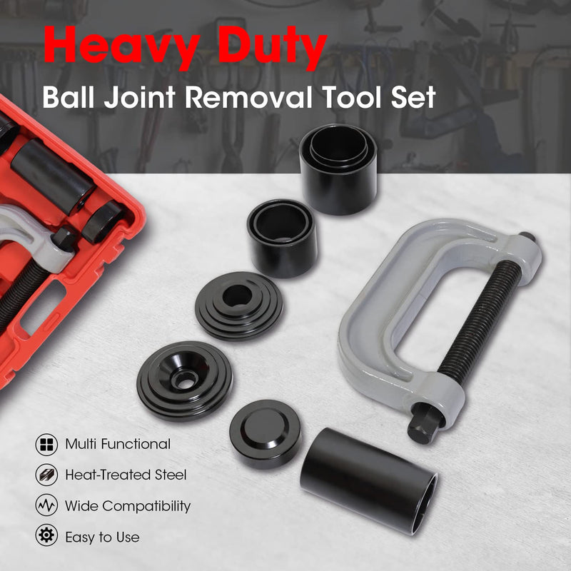 Ball Joint Press and U Joint Removal Kit, 10 PCS with Portable Storage Case of Bushing Press Kit Tools, Fits Most 2WD and 4WD Cars and Light Trucks