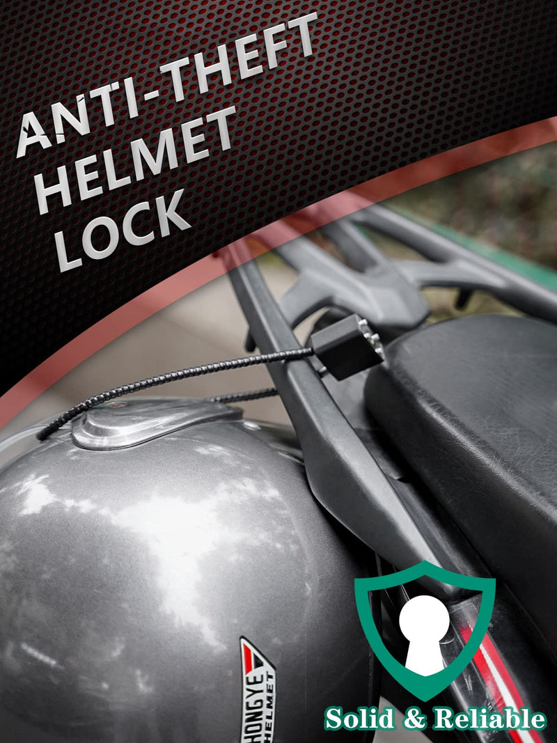 DELSWIN Cable Gun Locks with Keys - 15" Keyed Cable Gun Lock Heavy Duty Helmet Lock Charcoal Black-5P 5