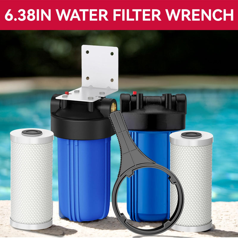 Heavy Duty Water Filter Wrench (6.38" Max Inner Diameter) for Big Blue-Style Filter Housings, Compatible with Most Water Filter Housings That Use 4.5" Diameter Filter Cartridges