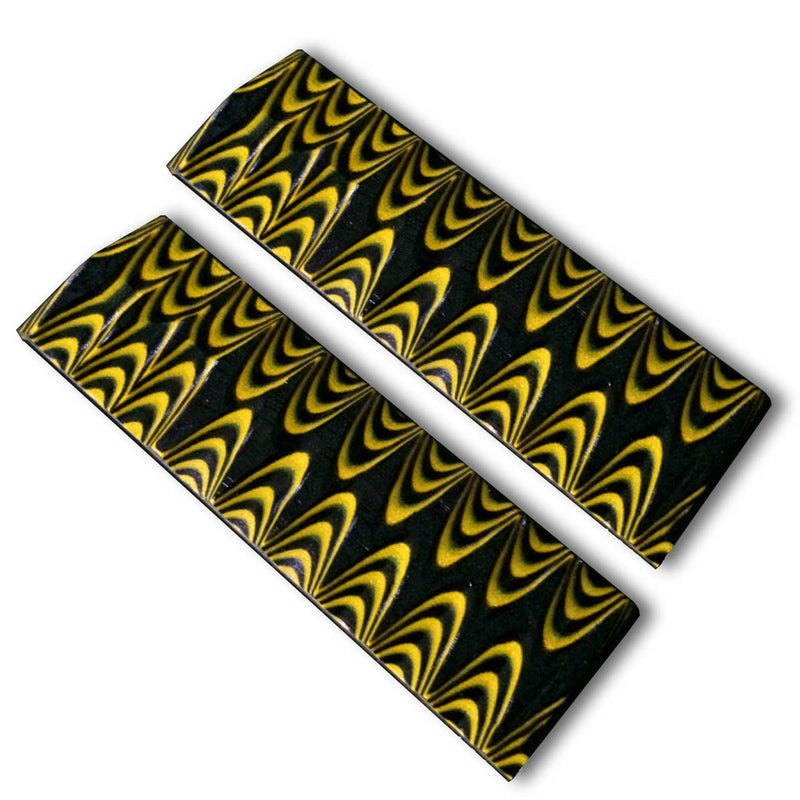 G-10 G10 Yellow and Black Quality Handle Scales Knives Gun Grips Knife 5in Making Set Pair