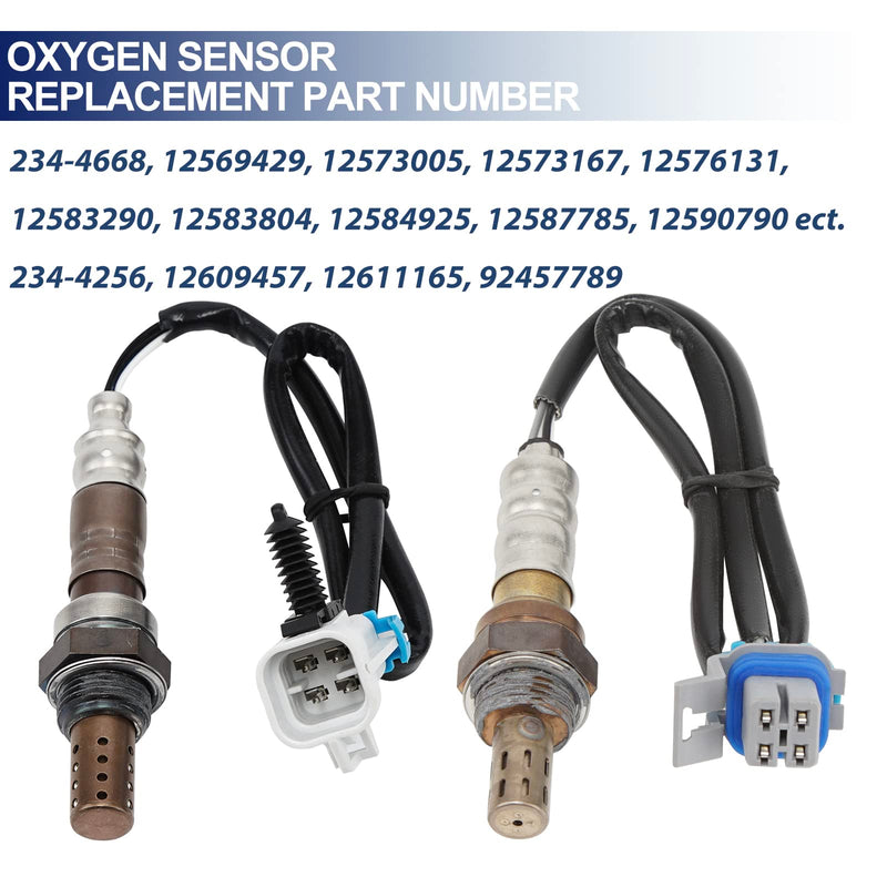 O2 Oxygen Sensor 234-4668 234-4256 Upstream Downstream Replacement for Cadillac Escalade Chevy GMC 1500 Silverado Suburban Yukon Set of 4