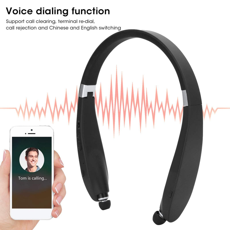 Sanpyl SX‑991 Bluetooth Headset, Bluetooth 5.0 Neckband Headphones Foldable Sports Earphone with Retractable Earbuds, for Home Office,Video Conference, with Carry Case
