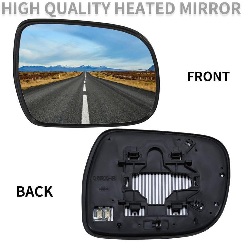 Passenger Side Mirror Replacement for Lexus RX330 2004-2006 RX350 2007-2009 RX400h 2006-2009 - Mirrors Glass, Right Side Rear View Mirror Glass with Power Heated Passenger Side (Right)