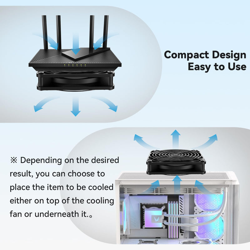 ELUTENG 80mm USB Cooling Fan 5V | Variable Speed Control 2000-4000RPM, Quiet Metal Grill 7 Blade Hydraulic, For PC, TV Box, DVR, Xbox, PS5, Cabinet