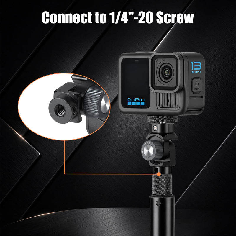 HSU Vertical Mount Adapter, Aluminum 1/4”-20 Screw Hole 180° Rotation | Camera Tripod Mount for Insta360 X5/X4/X3/X2/X/RS/R/GoPro/DJI Osmo Action 5 Pro/4/3 Camera and Other Action Cameras (Grey)