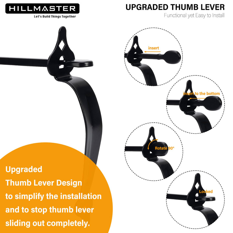HILLMASTER Thumb Gate Latch for Wooden Fence,Self Locking Thumb Latches Fence Latch with 9in Gate Handle,Heavy Duty Door Latch Gate Hardware Kit for Outdoor Garden,Metal Gate,Vinyl Fence,Black Finish