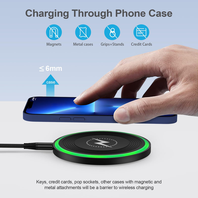 Motorola Wireless Charger Fast Charging Pad for Moto Edge 50 Ultra Pro 2024,Moto G 5G,Moto Razr,15W Wireless Charger with QC3.0 Power Adapter Block for Samsung Galaxy S24 Ultra/Plus/S23/S22,iPhone 15