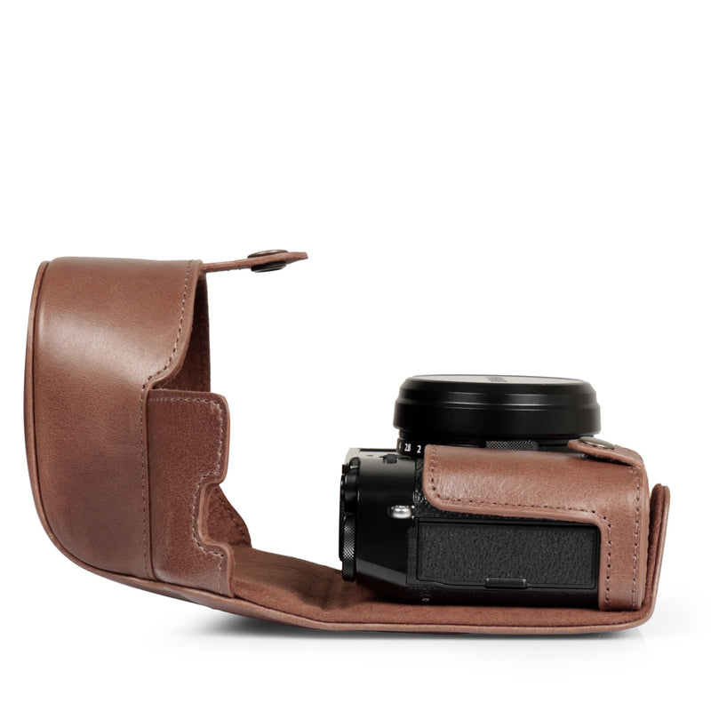 Mega Gear Genuine Leather Camera Case for Fujifilm X100VI - Stylish and Protective - Brown