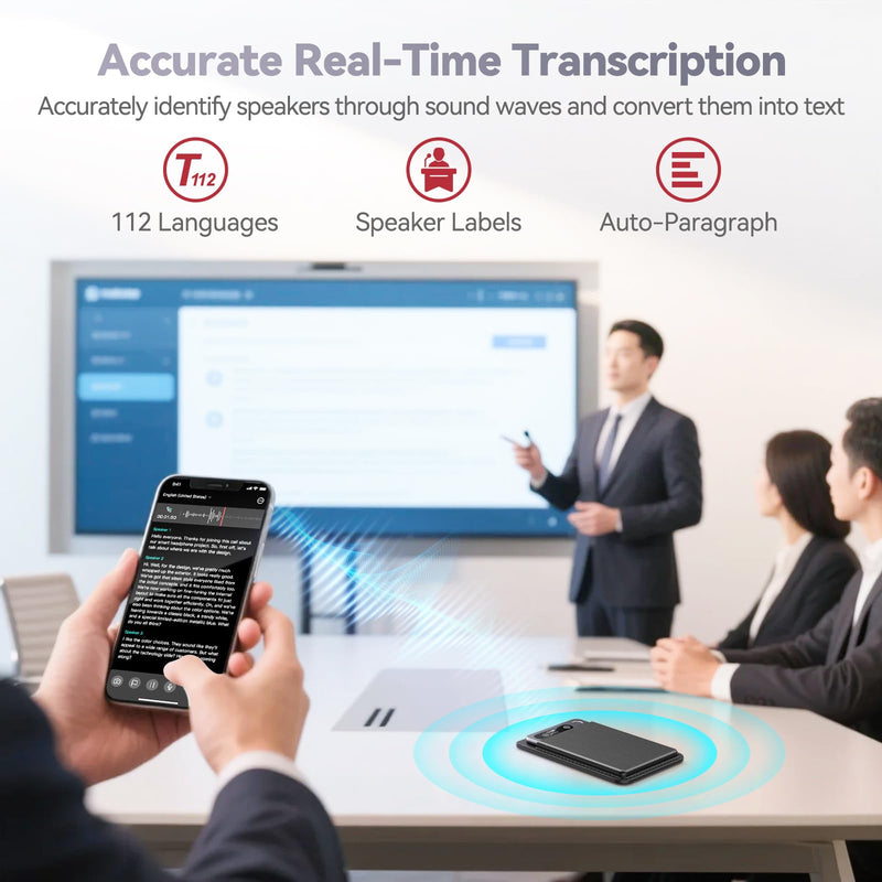 AI Voice Recorder, Auto Transcription Summary & MindMap, AI Note Taker | iPhone Call Recording, 1 Year Subscription Included, for Meeting Lecture Interview Student Journalist Lawyer Doctor