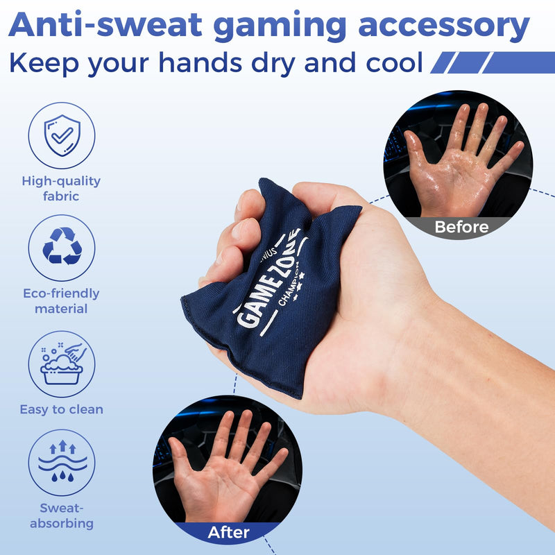 5 Pairs Cell Phone Game Finger Cover+100g Silicone Sweat-Absorbing Pouch | Efficient moisture absorption and breathability,sweat-absorbing and breathable,Sweat-absorbing band quickly absorbs sweat