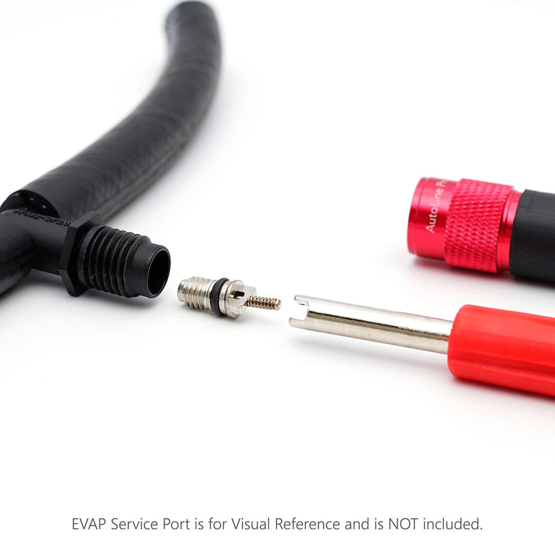 AutoLine Pro EVAP Service Port Adapter Adaptor Connector Kit w/Valve Removal Tool Smoke Leak Tester Red