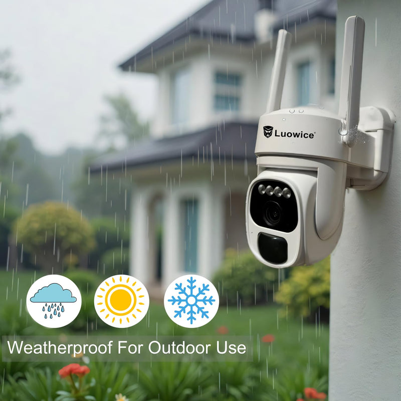 Solar Security Camera Wireless Outdoor, 3W Solar Panel, 360° Pan Tilt Solar Battery Outdoor Camera with 3MP Color Night Vision, Weatherproof, No Monthly Fee