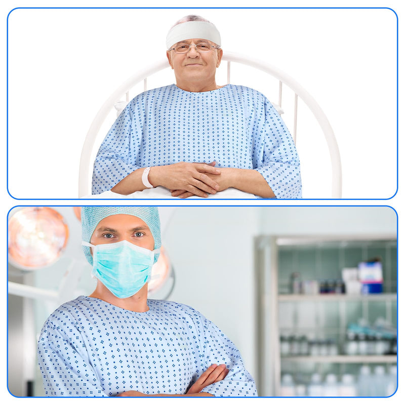Liitrsh 3 Pcs Patient Gown Party Costume Set Unisex Funny Mardi Gras Cosplay Hospital Gown Butt Cheeks Costume Bandage for Cosplay Dress up Party Blue