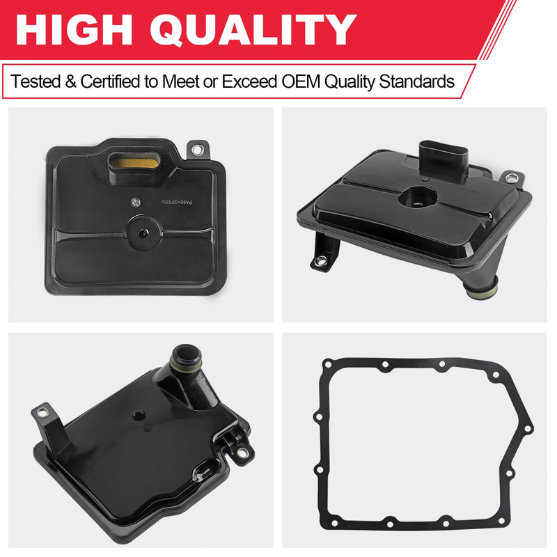 62TE Automatic Transmission Filter with Gasket Kit Fits for Dodge Grand Caravan Avenger Ram ProMaster Chrysler Town & Country 200 Replaces# 68018555AA FT1240 58128
