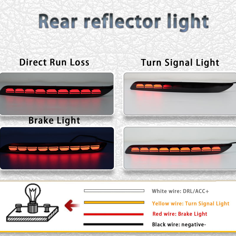 Smoked LED Rear Bumper Reflectors Fog Brake Tail Light Lamps Compatible with Honda Accord 2023-up EX LX/EX/sport Hybrid/EX-L Hybird/sport-L Hybrid/Touring Hybird (REFLECTOR SMOKED) REFLECTOR SMOKED