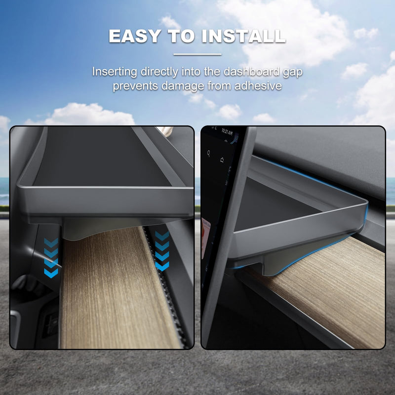 for Tesla Model Y Upgrade Behind Screen Storage Box Dashboard Hidden Organizer Tray Non-Slip Sunglass Card Holder for 2021-2023 Tesla Model 3 and 2021-2024 Model Y Accessories 2021-2023 Model3&2021-2024 ModelY(Upper)