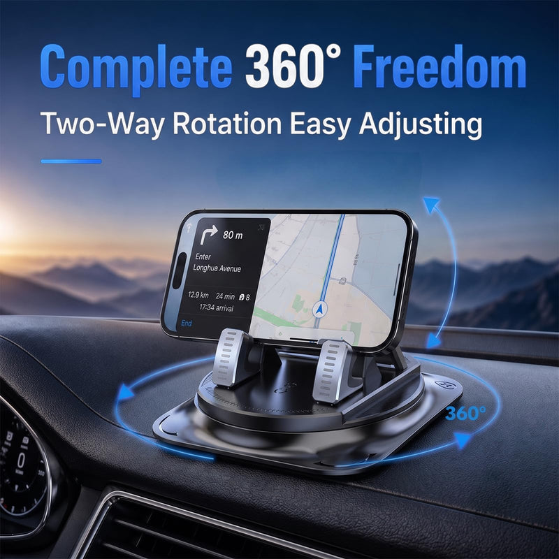 Car Dashboard Phone Holder, 360 Degree Rotatable Car Phone Holder, 2026 New Non-Slip Dashboard Cell Phone Holder,Universal Car Phone Mount Stand for Most Size Phones