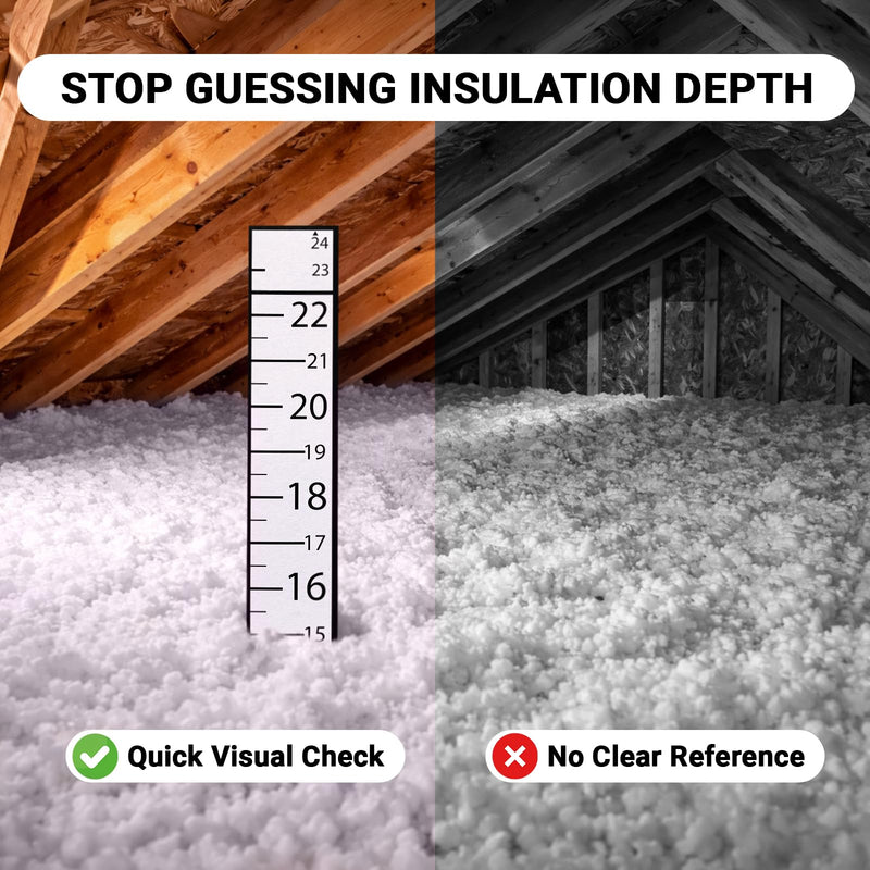 Aimee’s Workshop Attic Anchor - Insulation Ruler Depth Markers for Blown-in Insulation 30 Pack, 24 Inch Heavy Cardstock