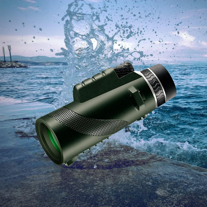 Monocular-Telescope 80x100 High Powered Monoculars High Definition forAduts High Powered with HD BAK4 Prism Smartphone AdapterTelescope Bird Watching Travel Camping Hiking-Green Green