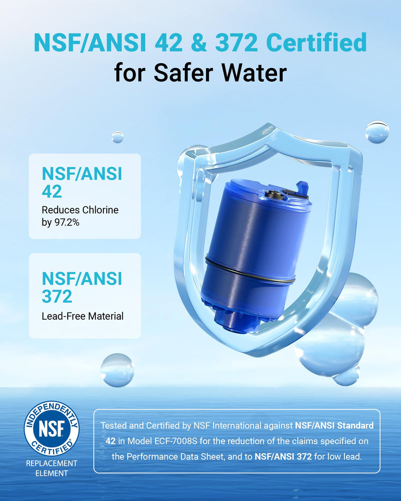 AQUA CREST Faucet Filter Replacement for All PUR®Plus Water Filter Replacement, PUR® Filter Replacement RF-9999®, NSF 42 Certified, 9-Month, 1800-Gallon, 6 Pack Standard-Blue