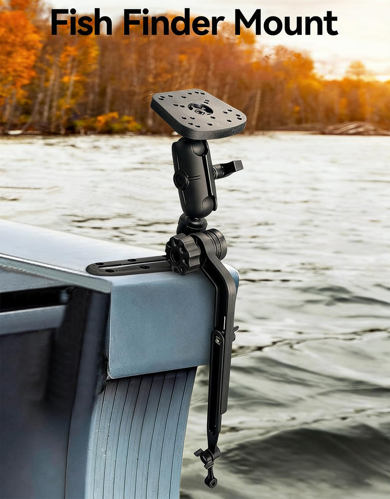 Strg Kayak Fish Finder Mount with Transducer Mounting Arm, Boat Marine Electronics Mount 1.5" Ball Fish Finder Mount Compatible with Scotty Garmin Lowrance Fish Finders