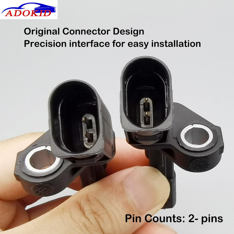 Front Rear ABS Wheel Speed Sensor Left & Right for Volkswagen VW Passat Jetta Tiguan Beetle GTI EOS Golf CC, Audi A3 TT 2006-2018, Replaces ALS467 ALS430 ALS469, Pack of 4