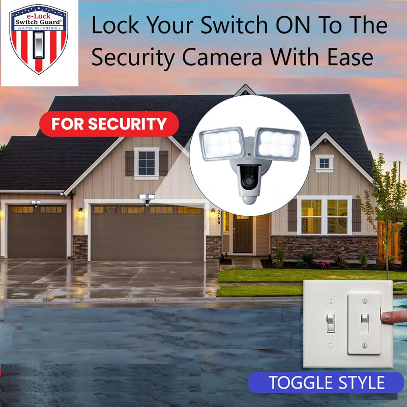 eLock Switch Guard for Toggle Switches | Child Proof Light Switch Lock with ON/OFF Push Button | Made in USA | Protect Devices, TV's, Security Camera, Gas Fireplace | Safety Cover | Ivory | 2 Pack 2 Count
