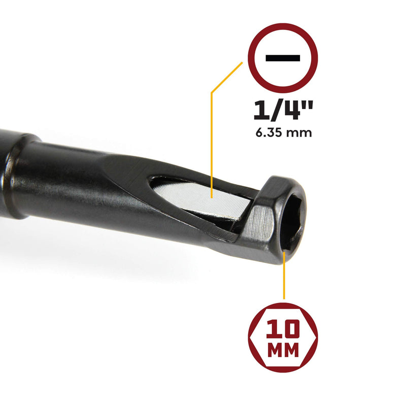 Powerbuilt 10 Millimeter Jam Nut Valve Adjustment Tool, Slotted Valve Adjusting Stud, Honda, Nissan, Toyota, Japanese Vehicle Engines - 648827 10mm