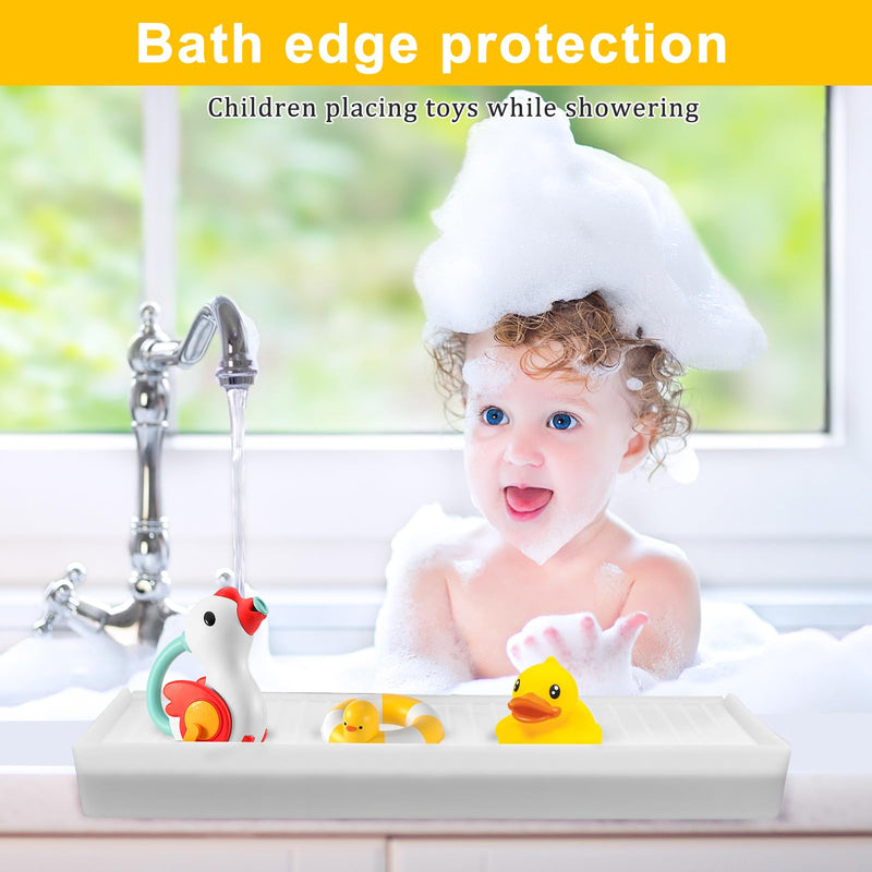 Silicone Sink Edge Protectors - Multifunction Accessories, Splash Guard & Draining Mat for Kitchen, Bathroom Sink, Steel, Granite, Quartz Countertops (Transparent, 4 * 30in) Transparent